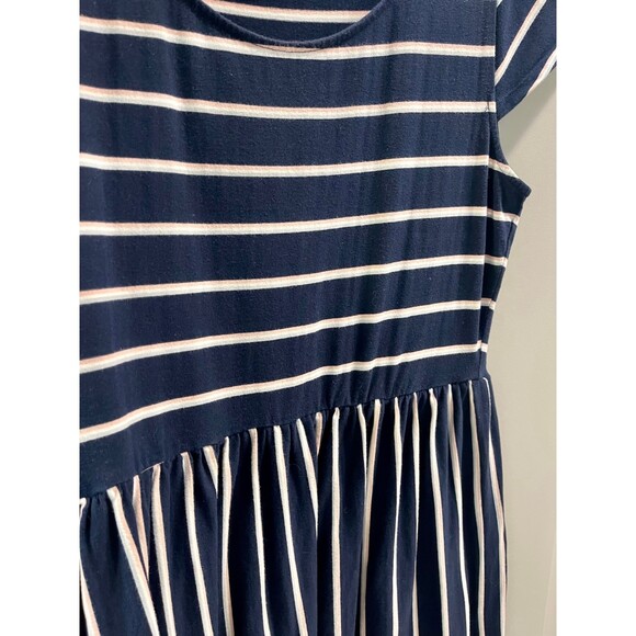 MODCLOTH Jersey Knit Navy Striped Maxi, Sz L - Picture 5 of 7